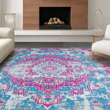 Vibrant Fuchsia Geometric Artistry(Blue)