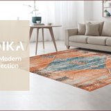 Ultra Soft Area Rug, Non Slip, Stain Resistant, Washable Area Rugs for Living Room, Bedroom, Artistic Vintage Ethnic Motif(Orange)