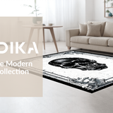 Ultra Soft Area Rug, Non Slip, Stain Resistant, Washable Area Rugs for Living Room, Bedroom, Shadowy Elegant Pattern Display(Black)