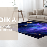 Ultra Soft Area Rug, Non Slip, Stain Resistant, Washable Area Rugs for Living Room, Bedroom, Vibrant Ethereal Universe Design(Purple)