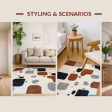 Ultra Soft Area Rug, Non Slip, Stain Resistant, Washable Area Rugs for Living Room, Bedroom, Contemporary Rustic Chic Theme(Brown)