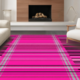 Ultra Soft Area Rug, Non Slip, Stain Resistant, Washable Area Rugs for Living Room, Bedroom, Artistic Multi-Tone Striped Arrangement(Pink)