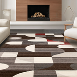 Ultra Soft Area Rug, Non Slip, Stain Resistant, Washable Area Rugs for Living Room, Bedroom, Rustic Tiled Pattern with Warm Hues(Gray)