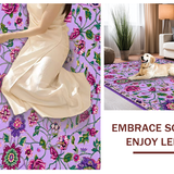 Ultra Soft Area Rug, Non Slip, Stain Resistant, Washable Area Rugs for Living Room, Bedroom, Elegant Shag Floral Motif(Purple)