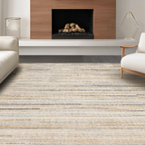 Ultra Soft Area Rug, Non Slip, Stain Resistant, Washable Area Rugs for Living Room, Bedroom, Sustainable Casual Striped Aesthetic(Beige)