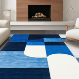 Ultra Soft Area Rug, Non Slip, Stain Resistant, Washable Area Rugs for Living Room, Bedroom, Elegant White Fuzzy Accents(Blue)