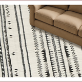 Ultra Soft Area Rug, Non Slip, Stain Resistant, Washable Area Rugs for Living Room, Bedroom, Contemporary Earthy Toned Lines(Gray)