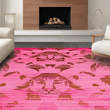 Ultra Soft Area Rug, Non Slip, Stain Resistant, Washable Area Rugs for Living Room, Bedroom, Artistic Cheetah Pattern Elegance(Pink)