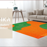 Ultra Soft Area Rug, Non Slip, Stain Resistant, Washable Area Rugs for Living Room, Bedroom, Colorful Abstract Kids Playroom Non-Shedding Carpet(Orange)