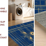 Modern Blue Gold Abstract Elegance(Blue)