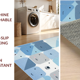 Ultra Soft Area Rug, Non Slip, Stain Resistant, Washable Area Rugs for Living Room, Bedroom, Adorable Bear Print Decor(Blue)
