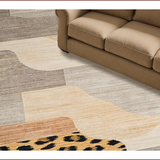 Ultra Soft Area Rug, Non Slip, Stain Resistant, Washable Area Rugs for Living Room, Bedroom, Chic Earthy Toned Leopard Motif(Beige)