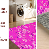 Ultra Soft Area Rug, Non Slip, Stain Resistant, Washable Area Rugs for Living Room, Bedroom, Lively Cheerful Garden Theme(Pink)