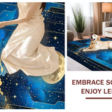 Ultra Soft Area Rug, Non Slip, Stain Resistant, Washable Area Rugs for Living Room, Bedroom, Bold Blue Space-Inspired Motif(Blue)