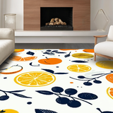 Ultra Soft Area Rug, Non Slip, Stain Resistant, Washable Area Rugs for Living Room, Bedroom, Joyful Minimalist Character Patterns(Orange)