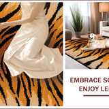 Ultra Soft Area Rug, Non Slip, Stain Resistant, Washable Area Rugs for Living Room, Bedroom, Realistic Tiger Print Living Room Statement Rug(Orange)