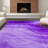 Ultra Soft Area Rug, Non Slip, Stain Resistant, Washable Area Rugs for Living Room, Bedroom, Youthful Bright Splash Motif(Purple)