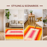 Ultra Soft Area Rug, Non Slip, Stain Resistant, Washable Area Rugs for Living Room, Bedroom, Striking Bright Tiled Artwork Style(Yellow)