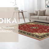 Ultra Soft Area Rug, Non Slip, Stain Resistant, Washable Area Rugs for Living Room, Bedroom, Glamorous Deep Red Trellis Pattern(Red)