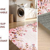 Ultra Soft Area Rug, Non Slip, Stain Resistant, Washable Area Rugs for Living Room, Bedroom, Whimsical Petal Patterned Rug(Pink)