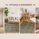 Ultra Soft Area Rug, Non Slip, Stain Resistant, Washable Area Rugs for Living Room, Bedroom, Vibrant Neutral Toned Patterns(Brown)