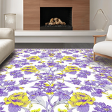 Ultra Soft Area Rug, Non Slip, Stain Resistant, Washable Area Rugs for Living Room, Bedroom, Whimsical Lavender Blooming Style(Purple)