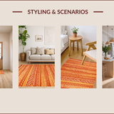 Ultra Soft Area Rug, Non Slip, Stain Resistant, Washable Area Rugs for Living Room, Bedroom, Contemporary Rustic Orange Elegance(Orange)