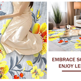 Ultra Soft Area Rug, Non Slip, Stain Resistant, Washable Area Rugs for Living Room, Bedroom, Charming Pastel Botanical Motif(Yellow)