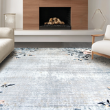 Ultra Soft Area Rug, Non Slip, Stain Resistant, Washable Area Rugs for Living Room, Bedroom, Contemporary Subtle Ogee Design(Gray)
