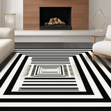 Ultra Soft Area Rug, Non Slip, Stain Resistant, Washable Area Rugs for Living Room, Bedroom, KaHouen Wide Stripe Area Rug(Black)
