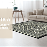Ultra Soft Area Rug, Non Slip, Stain Resistant, Washable Area Rugs for Living Room, Bedroom, Boho Black and Ivory Meditation Space Rug(Black)