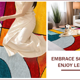Ultra Soft Area Rug, Non Slip, Stain Resistant, Washable Area Rugs for Living Room, Bedroom, Abstract Multi-Color Living Room Stain-Resistant Rug(Orange)