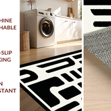 Ultra Soft Area Rug, Non Slip, Stain Resistant, Washable Area Rugs for Living Room, Bedroom, Rustic Off-White Twisted Graphics(Black)