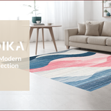 Ultra Soft Area Rug, Non Slip, Stain Resistant, Washable Area Rugs for Living Room, Bedroom, Elegant Fluid Color Blend Pattern(Blue)