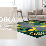 Ultra Soft Area Rug, Non Slip, Stain Resistant, Washable Area Rugs for Living Room, Bedroom, Dynamic Animal Print Theme(Gray)
