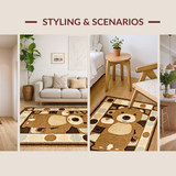 Ultra Soft Area Rug, Non Slip, Stain Resistant, Washable Area Rugs for Living Room, Bedroom, Natural Fiber Textured Look(Brown)