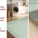 Ultra Soft Area Rug, Non Slip, Stain Resistant, Washable Area Rugs for Living Room, Bedroom, Chic Symmetrical Patterned Decor(Gray)