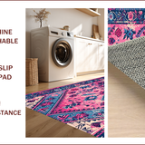 Ultra Soft Area Rug, Non Slip, Stain Resistant, Washable Area Rugs for Living Room, Bedroom, Distressed Pink and Blue Living Room Carpet(Pink)
