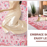 Ultra Soft Area Rug, Non Slip, Stain Resistant, Washable Area Rugs for Living Room, Bedroom, Whimsical Pink Bow Accent(Pink)