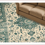 Ultra Soft Area Rug, Non Slip, Stain Resistant, Washable Area Rugs for Living Room, Bedroom, Rustic Floral Geometric Fusion(Beige)