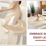 Ultra Soft Area Rug, Non Slip, Stain Resistant, Washable Area Rugs for Living Room, Bedroom, Neutral Handmade Bedroom Area Rug for High Traffic(Beige)
