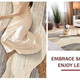 Ultra Soft Area Rug, Non Slip, Stain Resistant, Washable Area Rugs for Living Room, Bedroom, Chic Textured Coastal Aesthetic(Brown)