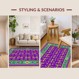 Ultra Soft Area Rug, Non Slip, Stain Resistant, Washable Area Rugs for Living Room, Bedroom, Transitional Carnival Inspired Decor(Purple)