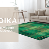 Ultra Soft Area Rug, Non Slip, Stain Resistant, Washable Area Rugs for Living Room, Bedroom, Emerald Geometric Luxe Display(Green)