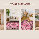 Ultra Soft Area Rug, Non Slip, Stain Resistant, Washable Area Rugs for Living Room, Bedroom, Rustic Pink Cowgirl Boots Motif(Pink)