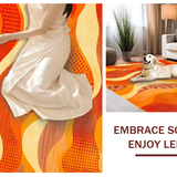 Ultra Soft Area Rug, Non Slip, Stain Resistant, Washable Area Rugs for Living Room, Bedroom, Bold Orange Brown Geometric Theme(Orange)