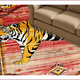 Ultra Soft Area Rug, Non Slip, Stain Resistant, Washable Area Rugs for Living Room, Bedroom, Bold Yellow Leopard Aesthetic(Red)