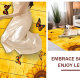 Ultra Soft Area Rug, Non Slip, Stain Resistant, Washable Area Rugs for Living Room, Bedroom, Charming Vintage Flower Arrangement(Yellow)