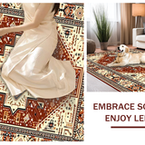 Ultra Soft Area Rug, Non Slip, Stain Resistant, Washable Area Rugs for Living Room, Bedroom, Warm Toned Medallion Aesthetic(Brown)