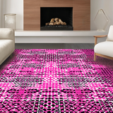 Ultra Soft Area Rug, Non Slip, Stain Resistant, Washable Area Rugs for Living Room, Bedroom, Vibrant Animal Print with Bold Stripes(Pink)